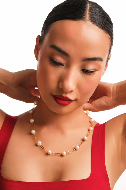 Dainty Linked Pearl Chain