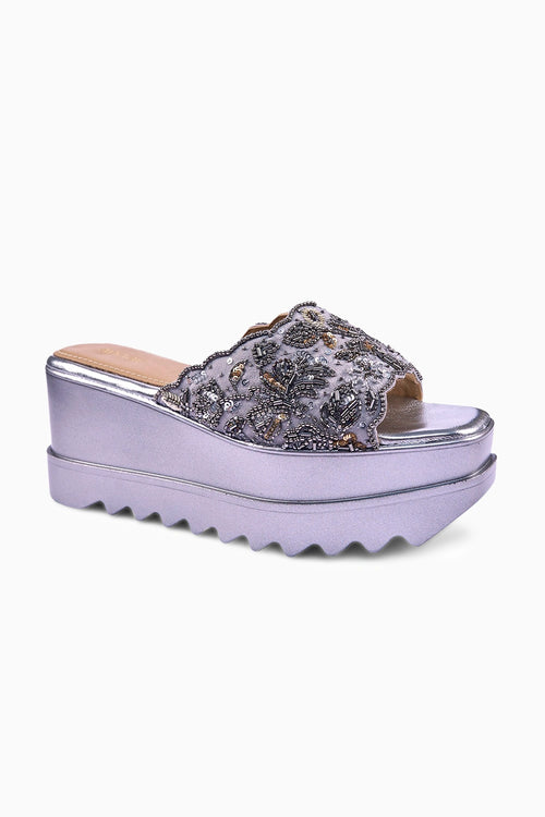 Bejewelled Barfi Wedge Sandals