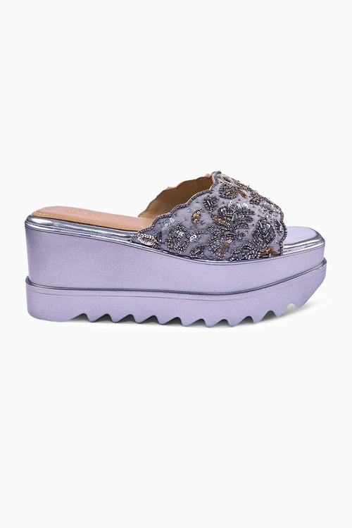 Bejewelled Barfi Wedge Sandals
