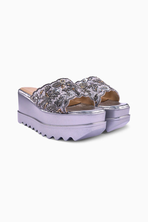 Bejewelled Barfi Wedge Sandals