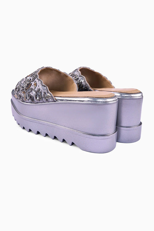 Bejewelled Barfi Wedge Sandals
