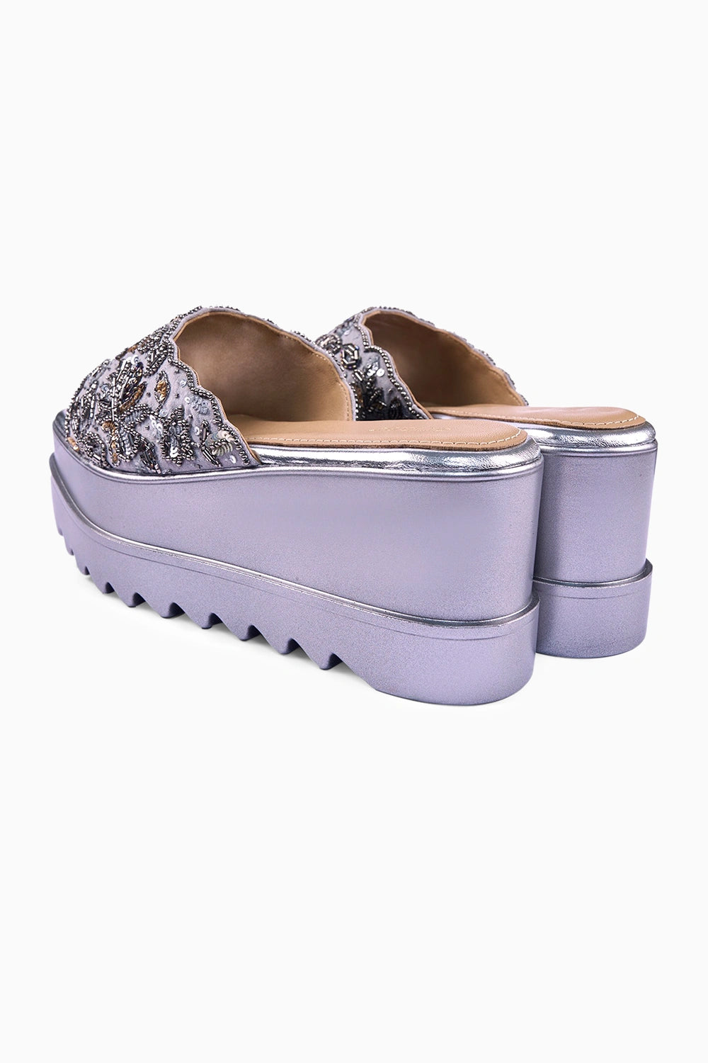 Bejewelled Barfi Wedge Sandals
