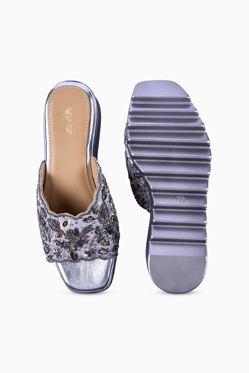 Bejewelled Barfi Wedge Sandals