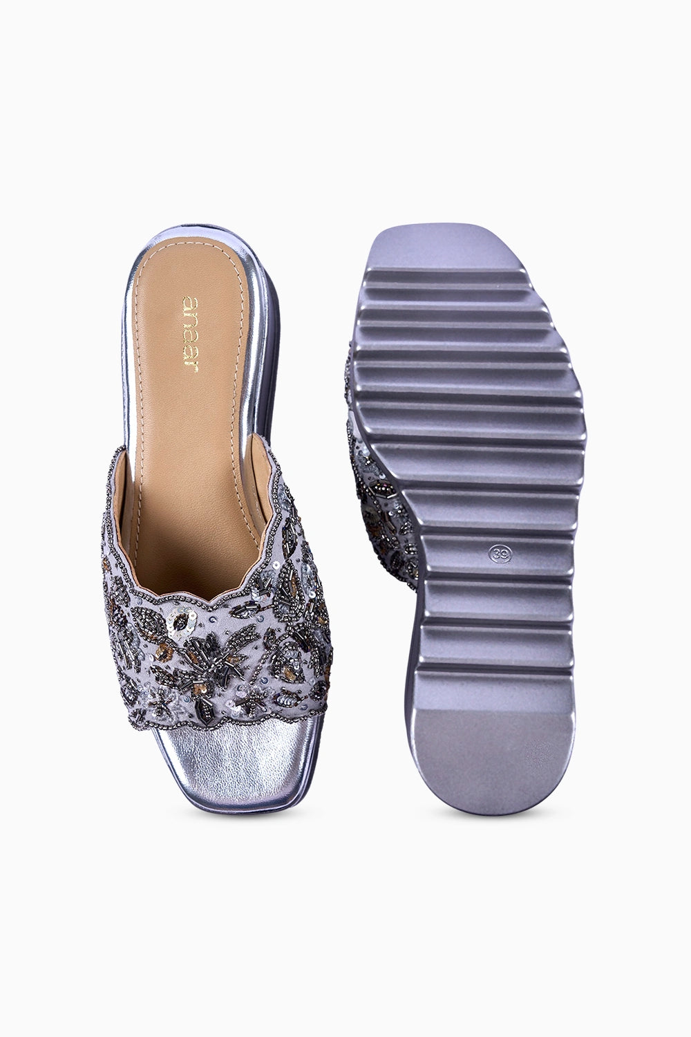 Bejewelled Barfi Wedge Sandals