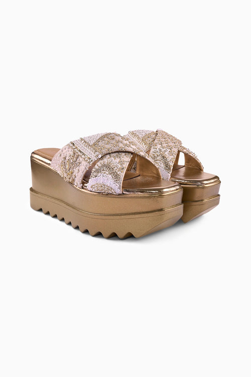 Gilded Age Wedge Sandals