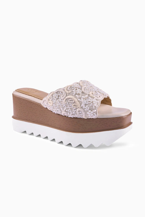Custard Cloud Wedge Sandals