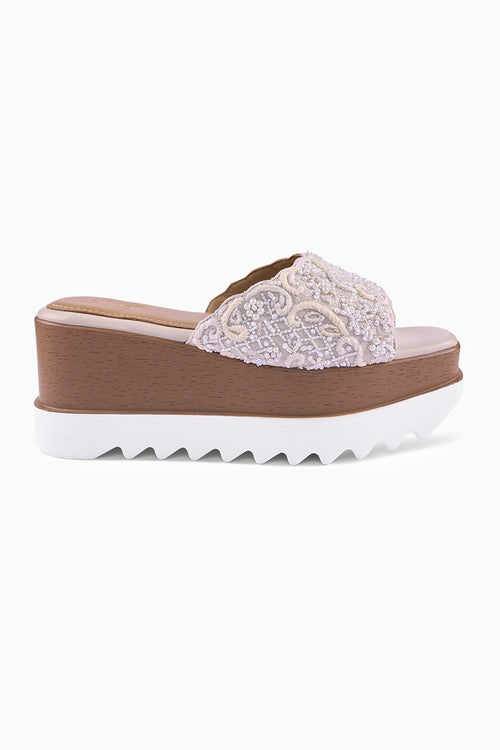 Custard Cloud Wedge Sandals