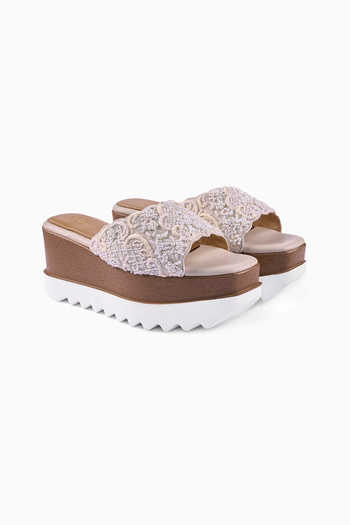 Custard Cloud Wedge Sandals