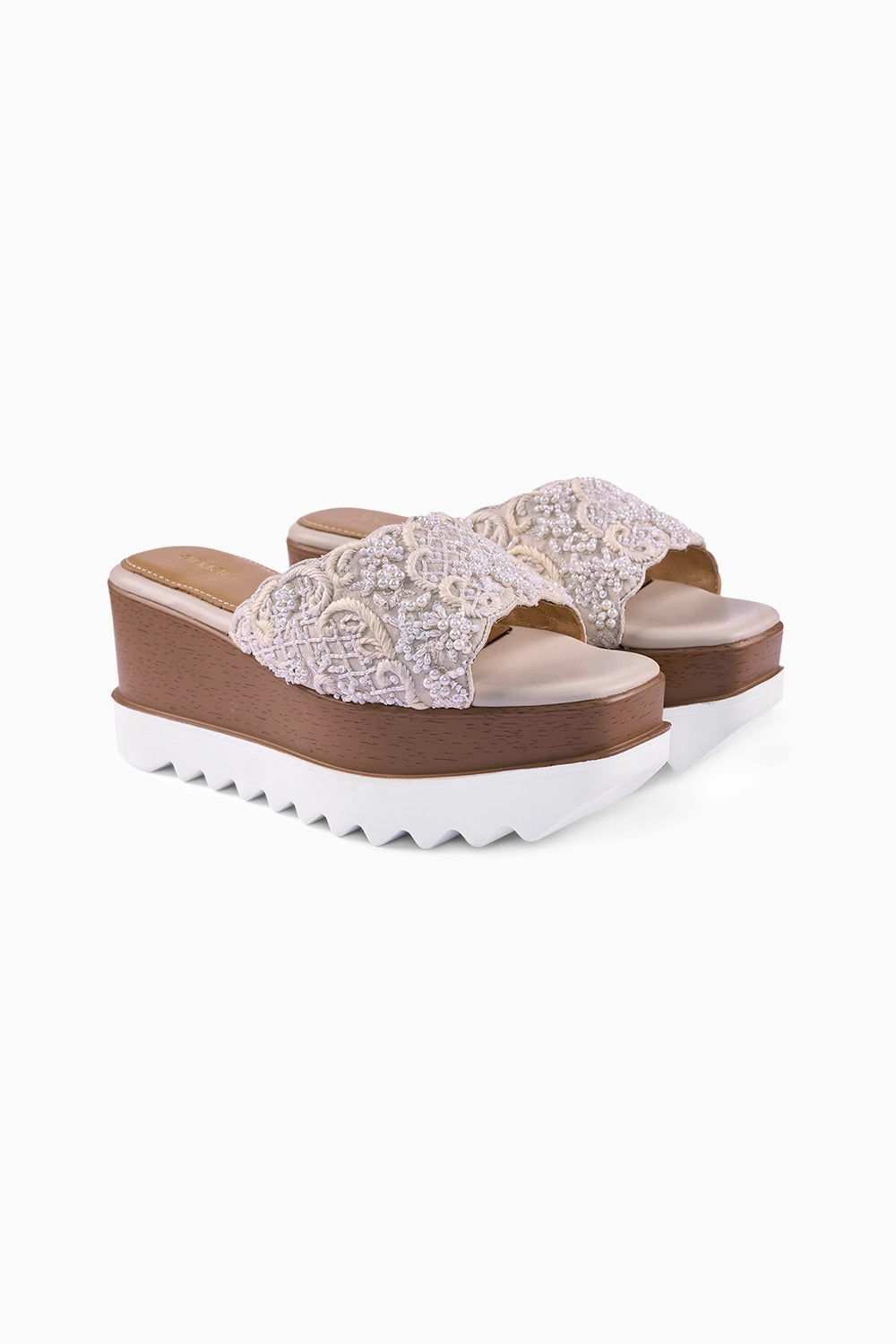Custard Cloud Wedge Sandals