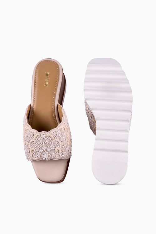 Custard Cloud Wedge Sandals