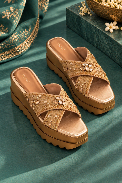 Shimmerville Wedge Sandals
