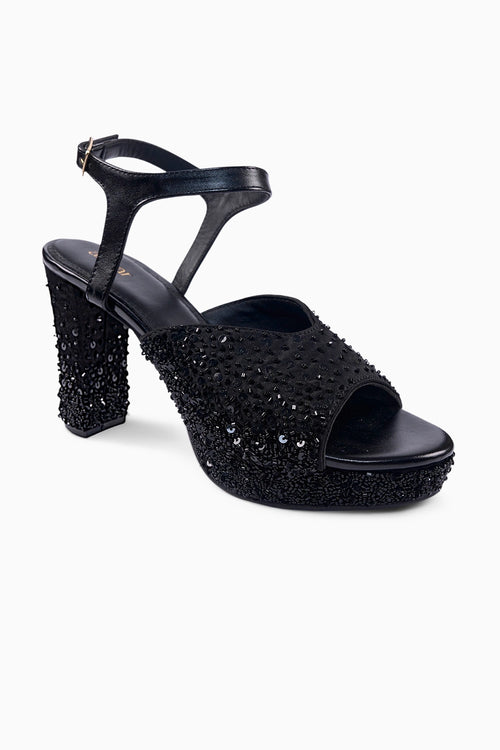 Black Tie Platform Sandals