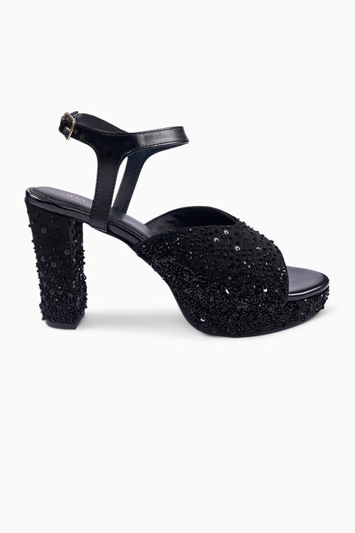 Black Tie Platform Sandals