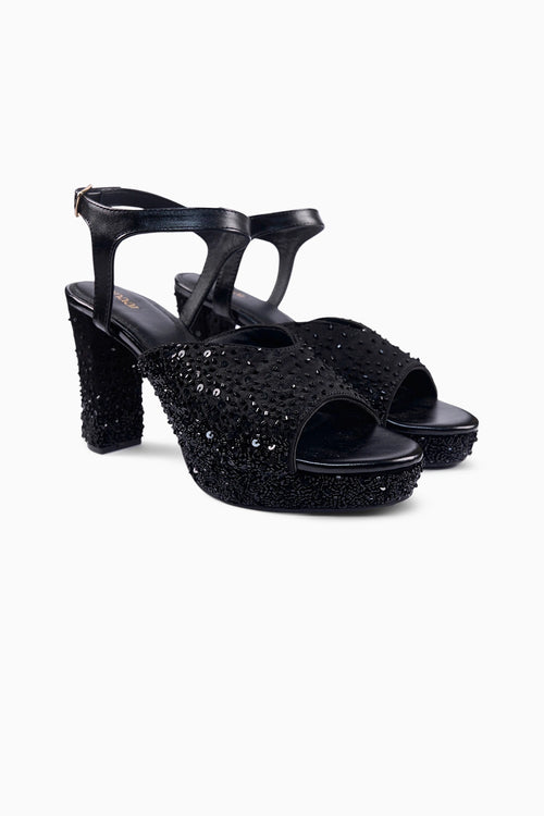 Black Tie Platform Sandals