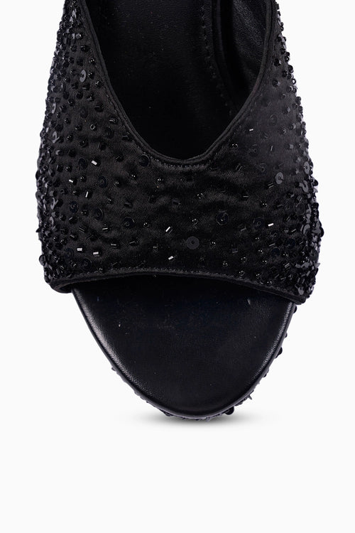 Black Tie Platform Sandals