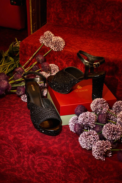 Black Tie Platform Sandals
