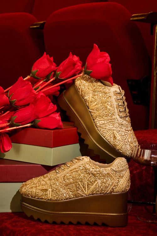 Sneak-o-gold Wedge Sneakers