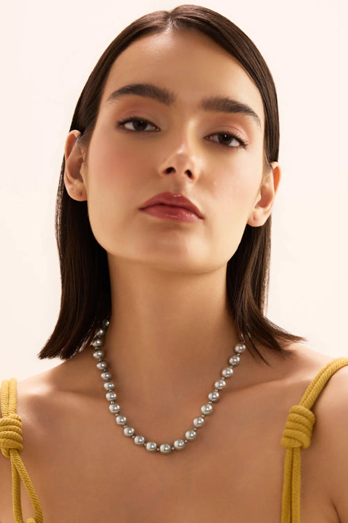Classic Bandel Silver Pearl Necklace