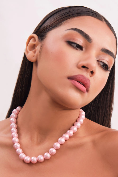 Classic Candy Pink Pearl Necklace