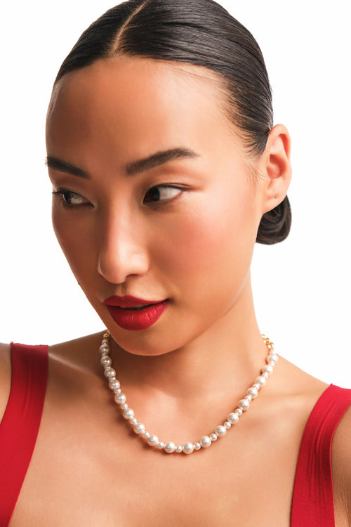 Mini Skip Cluster Pearl Necklace
