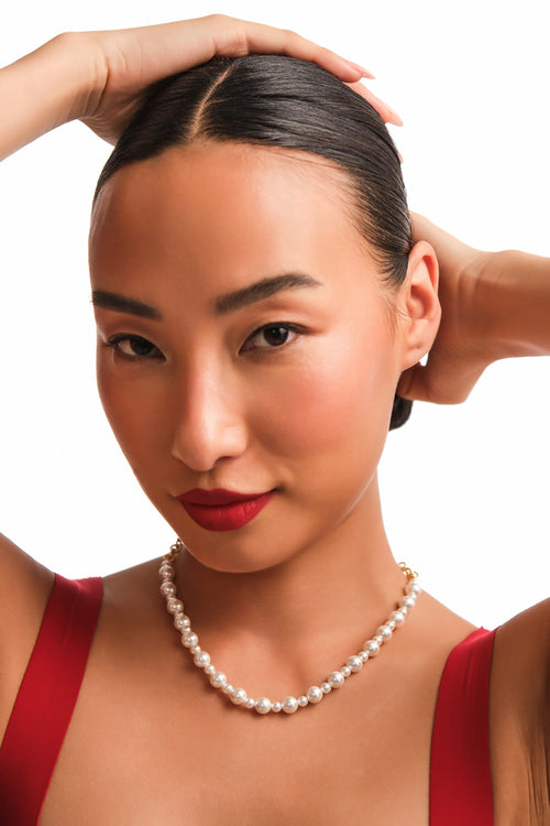 Mini Skip Cluster Pearl Necklace