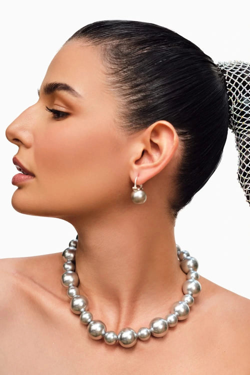 Silver Skip Single Pearl Necklace