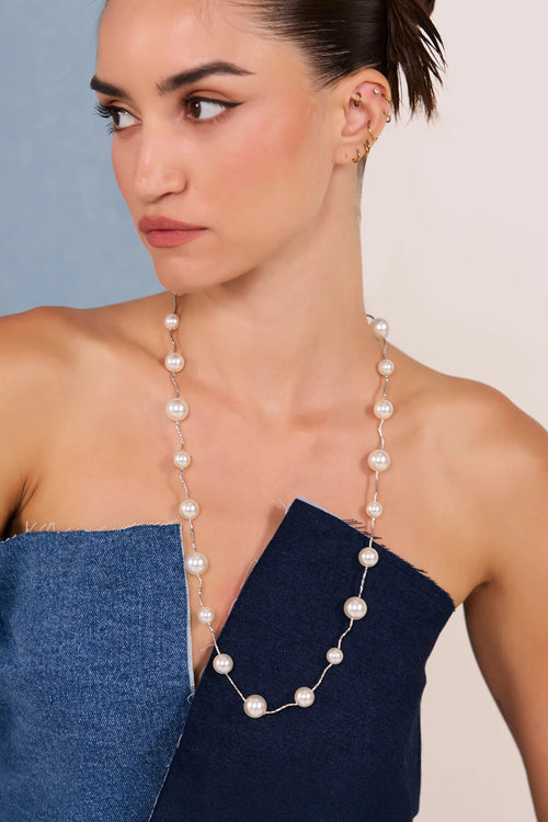 Single Piped White Pearls