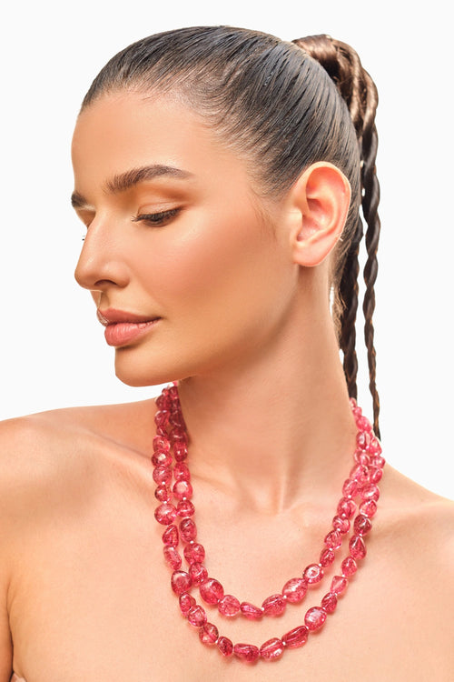 Red Tumbles Necklace