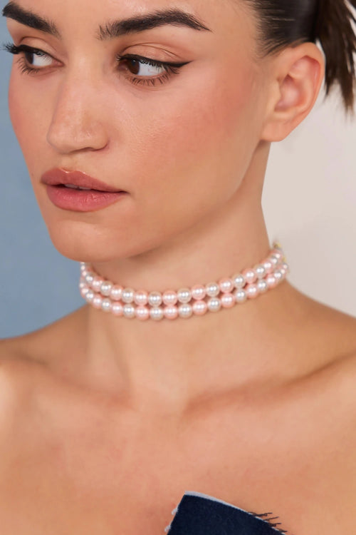Candy Pink And White 8Mm Choker