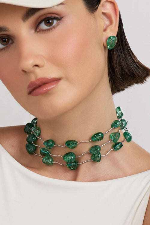 Piped Green Tumbles Choker