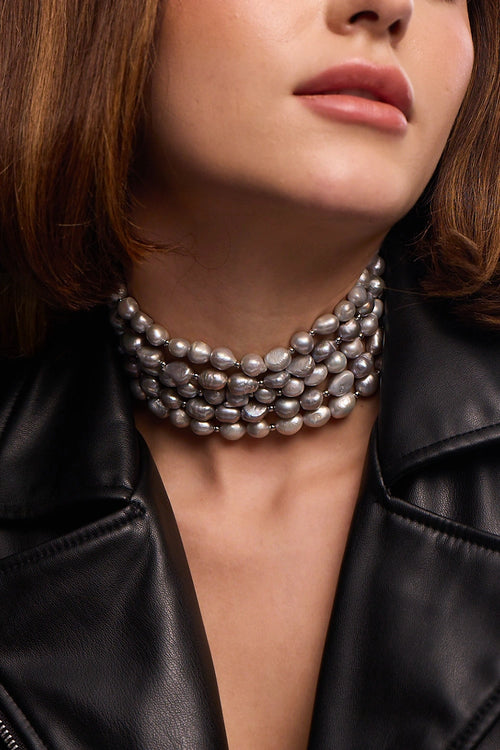 Silver Statement Baroque Bandel Choker