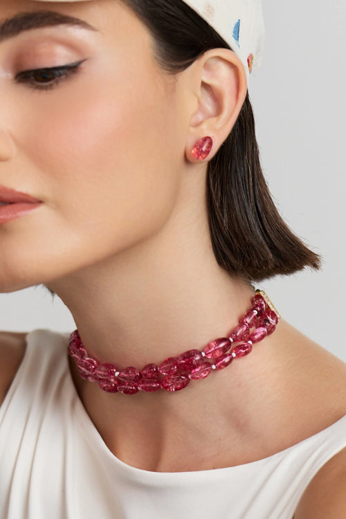 Red Micro Tumbles Choker