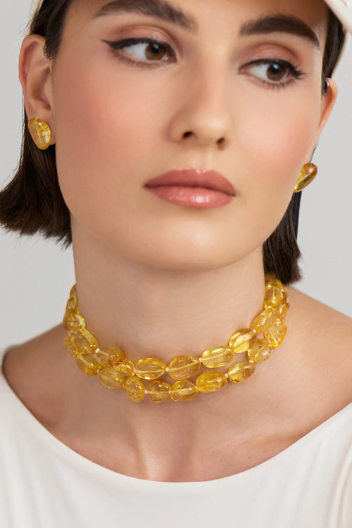 Yellow Tumbles Choker-2 lines