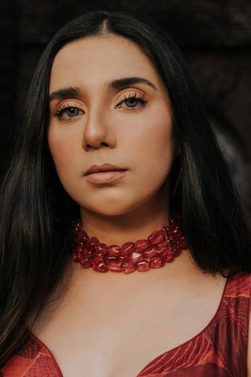 Red Tumbles Choker-3 Lines