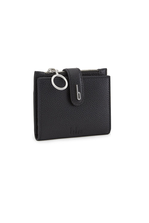 Andrea Pebble Black Mini Wallet
