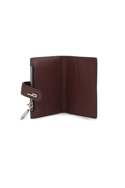 Andrea Pebble Bordeaux Mini Wallet