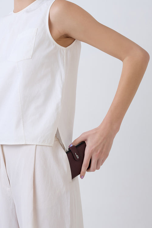 Andrea Pebble Bordeaux Mini Wallet