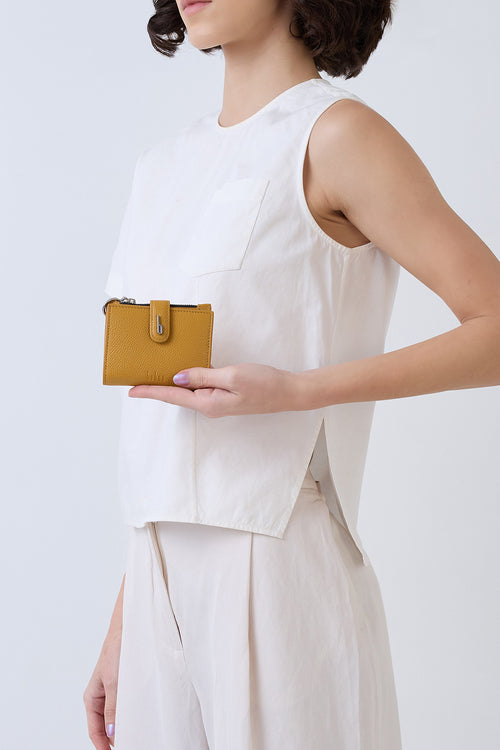 Andrea Pebble Mustard Mini Wallet