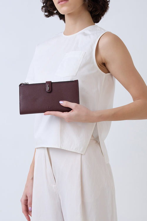 Andrea Pebble Bordeaux Wallet