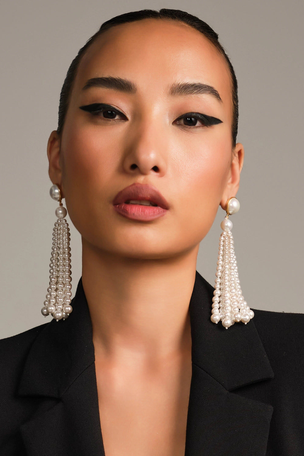 Tassel White Pearl Earrings