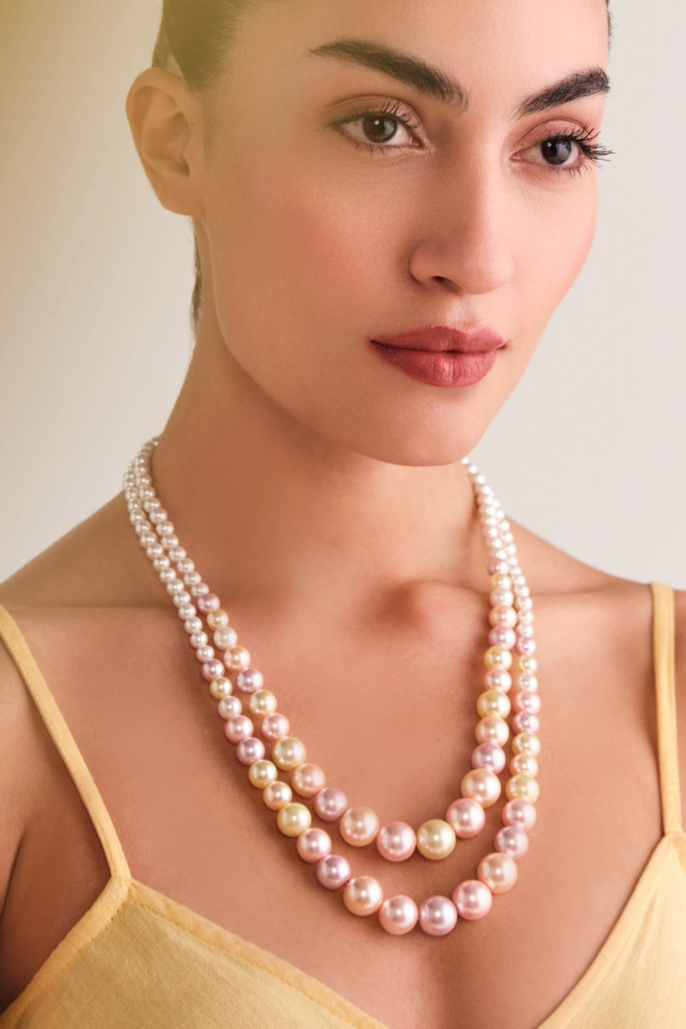 Double Layered Multicoloured Necklace