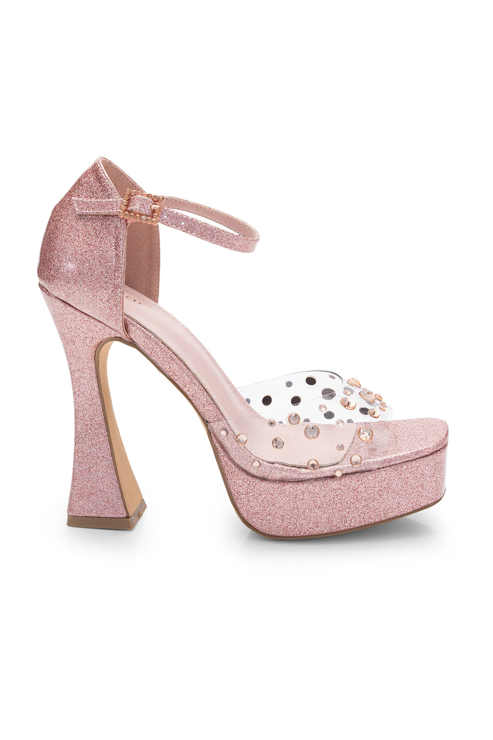 Pink Glitter Fairy Wand Wedding Platform Sandals