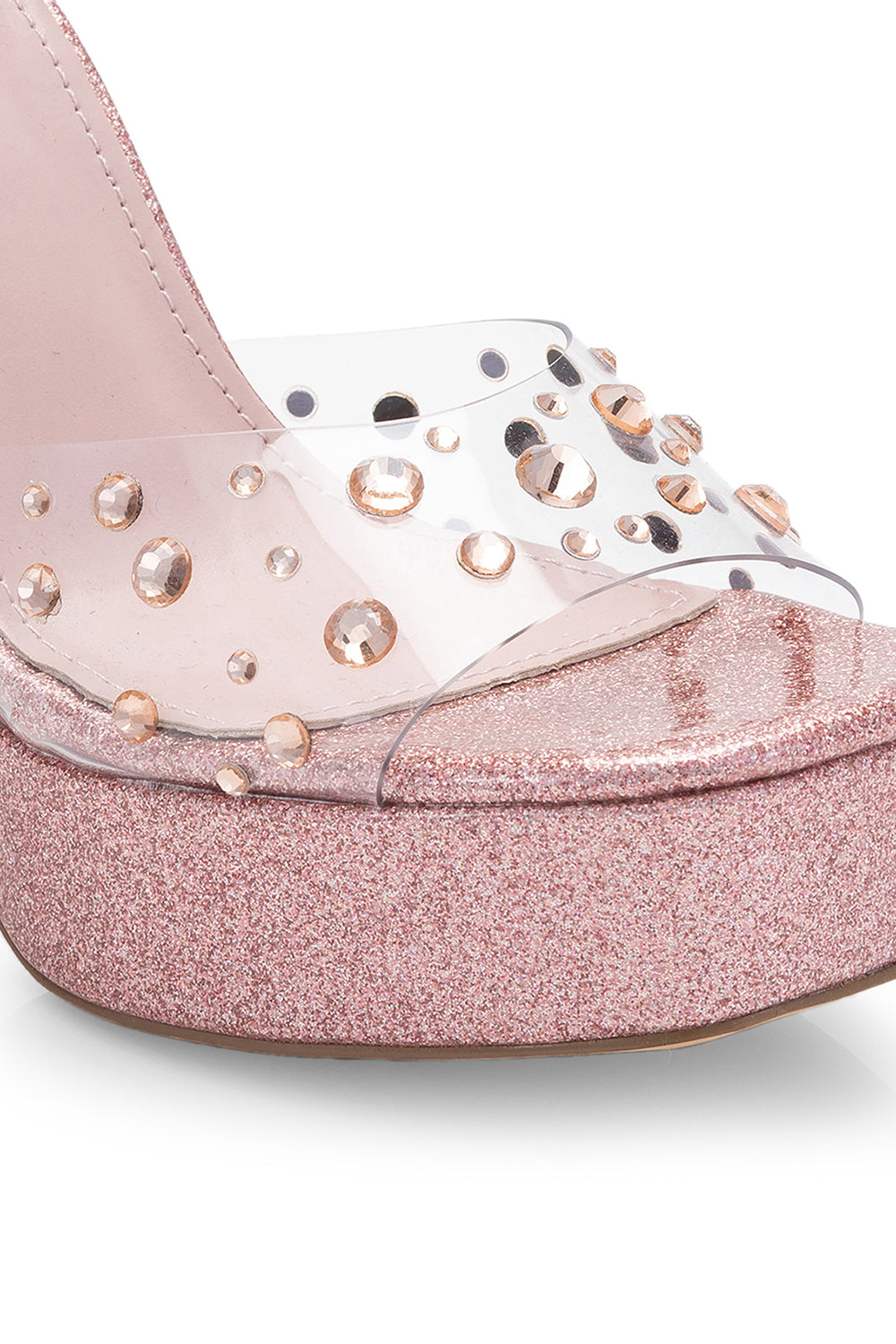 Pink Glitter Fairy Wand Wedding Platform Sandals
