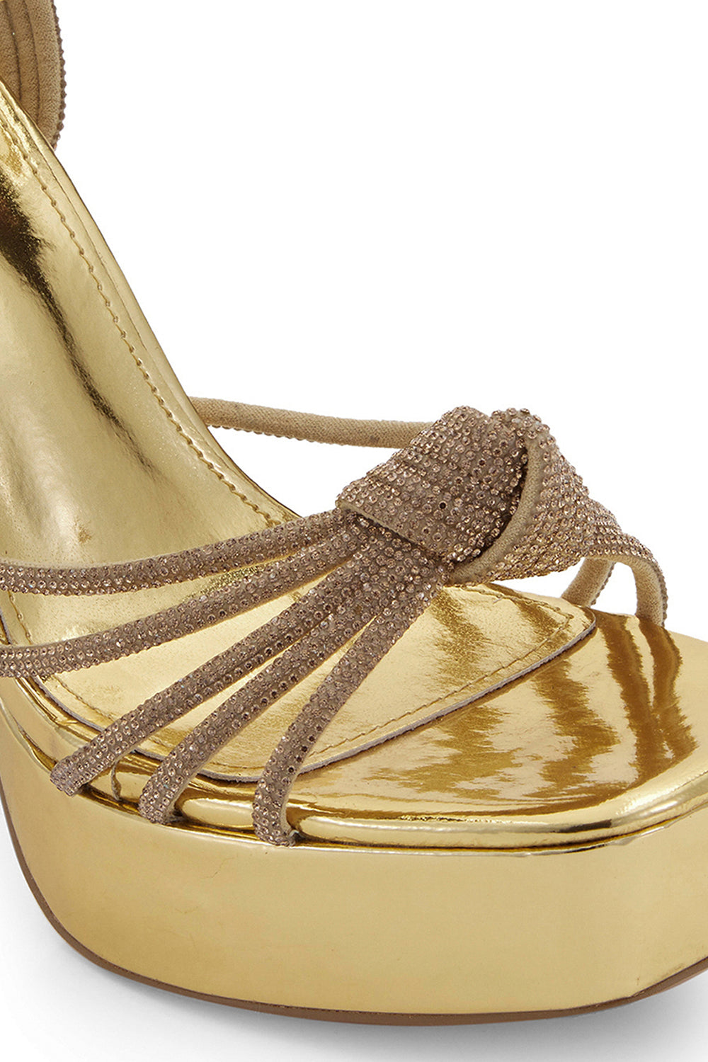 Gold Lover?s Knot Wedding Platform Sandals