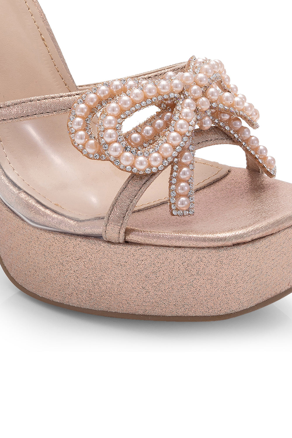 Rose Gold Queen Street Wedding Platform Sandals