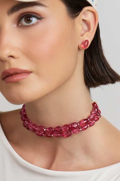 Red Micro Tumbles Choker