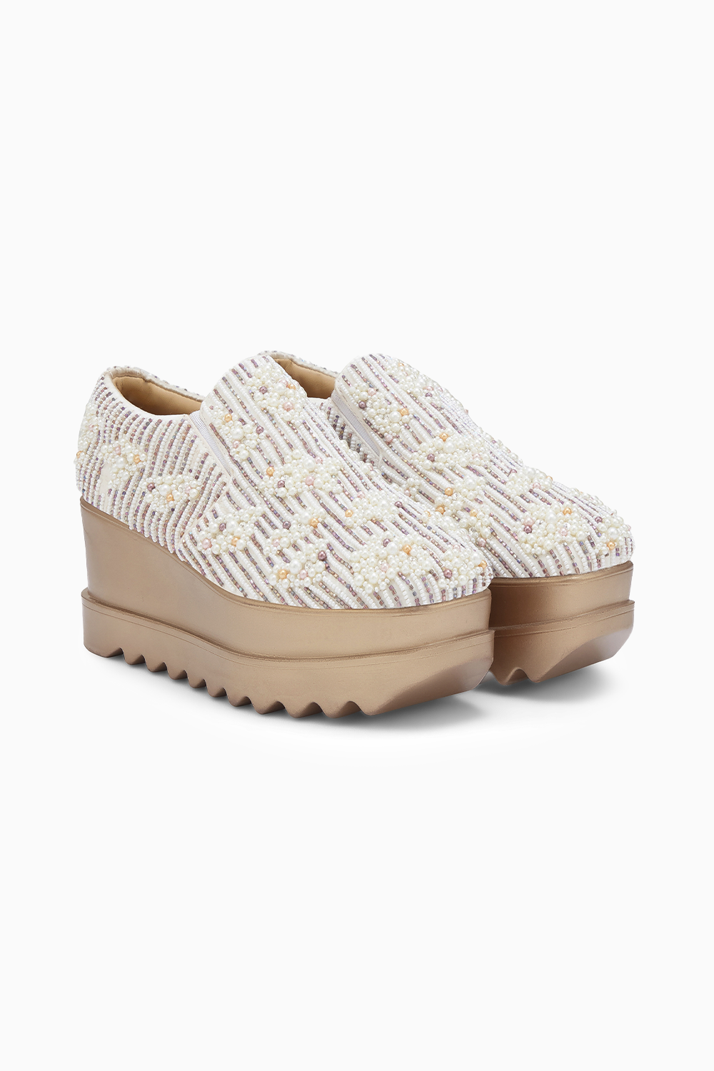 Candy Clouds Wedding Wedge Sneakers