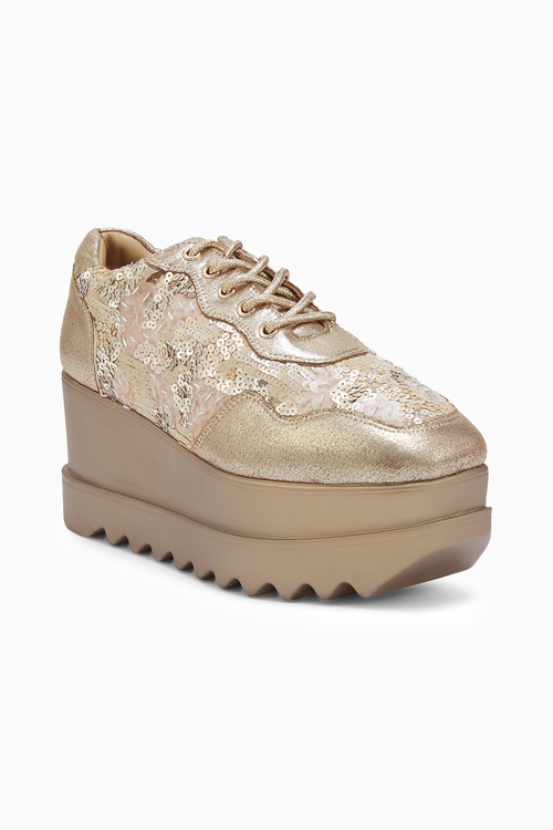 Cinnamon Sugar Wedding Wedge Sneakers