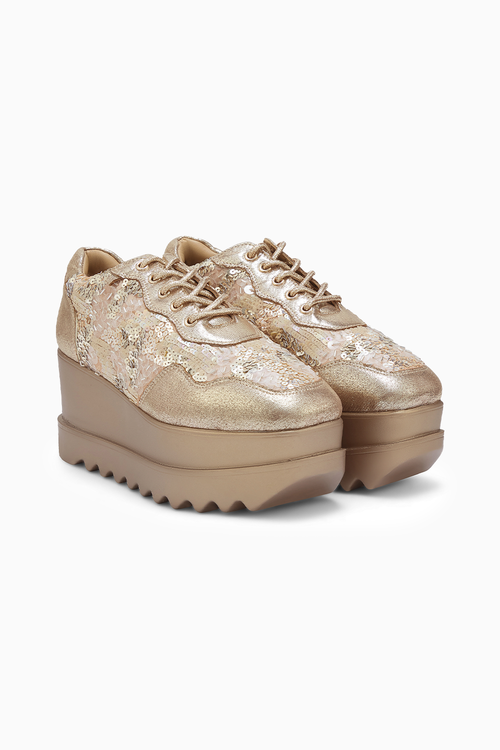 Cinnamon Sugar Wedding Wedge Sneakers