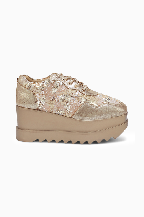 Cinnamon Sugar Wedding Wedge Sneakers